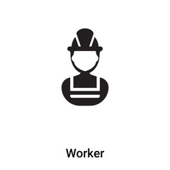 Worker icon vector isolated on white background, logo concept of Worker sign on transparent background, black filled symbol