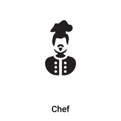 Chef icon vector isolated on white background, logo concept of Chef sign on transparent background, black filled symbol