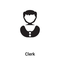Clerk icon vector isolated on white background, logo concept of Clerk sign on transparent background, black filled symbol