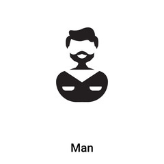 Man icon vector isolated on white background, logo concept of Man sign on transparent background, black filled symbol