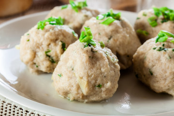 Homemade bavarian bread dumplings
