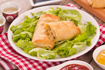 Spring rolls.