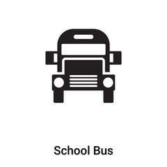 School Bus icon vector isolated on white background, logo concept of School Bus sign on transparent background, black filled symbol