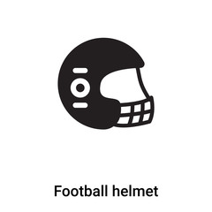 Football helmet icon vector isolated on white background, logo concept of Football helmet sign on transparent background, black filled symbol