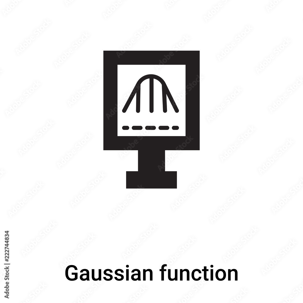 Poster gaussian function icon vector isolated on white background, logo concept of gaussian function sign o