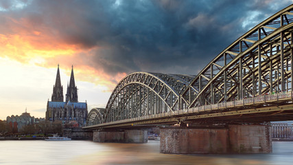 Cologne at sunset, Germany