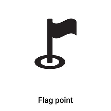 Flag point icon vector isolated on white background, logo concept of Flag point sign on transparent background, black filled symbol