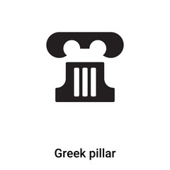 Greek pillar icon vector isolated on white background, logo concept of Greek pillar sign on transparent background, black filled symbol
