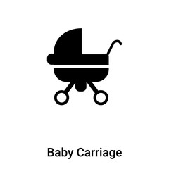 Fototapeta na wymiar Baby Carriage icon vector isolated on white background, logo concept of Baby Carriage sign on transparent background, black filled symbol