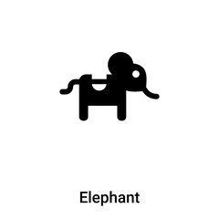 Elephant icon vector isolated on white background, logo concept of Elephant sign on transparent background, black filled symbol