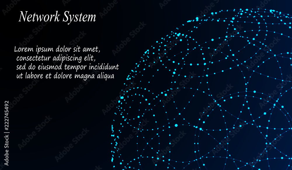 Poster abstract background with dots array and lines. connection structure. geometric modern technology con