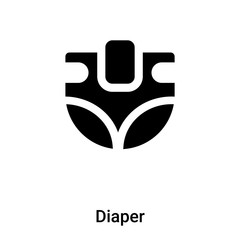 Diaper icon vector isolated on white background, logo concept of Diaper sign on transparent background, black filled symbol
