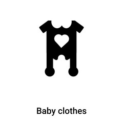 Baby clothes icon vector isolated on white background, logo concept of Baby clothes sign on transparent background, black filled symbol