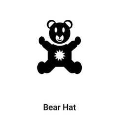 Bear Hat icon vector isolated on white background, logo concept of Bear Hat sign on transparent background, black filled symbol