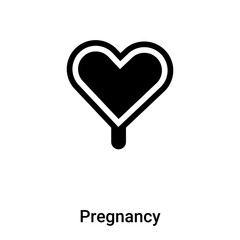 Pregnancy icon vector isolated on white background, logo concept of Pregnancy sign on transparent background, black filled symbol