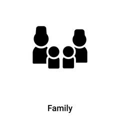 Family icon vector isolated on white background, logo concept of Family sign on transparent background, black filled symbol