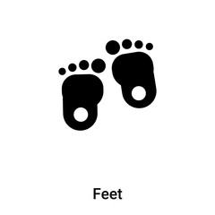 Feet icon vector isolated on white background, logo concept of Feet sign on transparent background, black filled symbol
