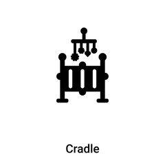 Cradle icon vector isolated on white background, logo concept of Cradle sign on transparent background, black filled symbol