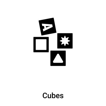 Cubes icon vector isolated on white background, logo concept of Cubes sign on transparent background, black filled symbol