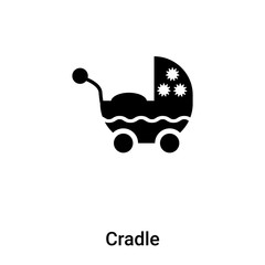Cradle icon vector isolated on white background, logo concept of Cradle sign on transparent background, black filled symbol