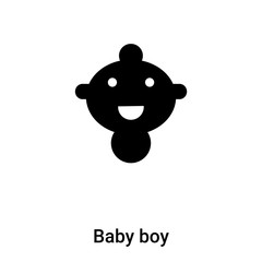 Baby boy icon vector isolated on white background, logo concept of Baby boy sign on transparent background, black filled symbol