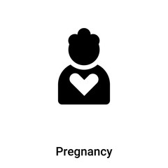 Pregnancy icon vector isolated on white background, logo concept of Pregnancy sign on transparent background, black filled symbol