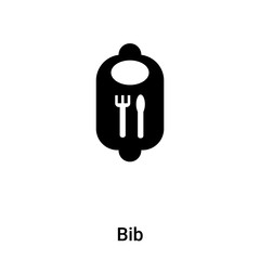 Bib icon vector isolated on white background, logo concept of Bib sign on transparent background, black filled symbol