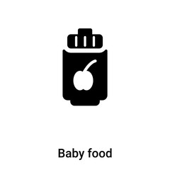 Baby food icon vector isolated on white background, logo concept of Baby food sign on transparent background, black filled symbol