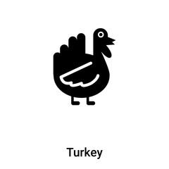 Turkey icon vector isolated on white background, logo concept of Turkey sign on transparent background, black filled symbol