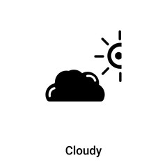 Cloudy icon vector isolated on white background, logo concept of Cloudy sign on transparent background, black filled symbol