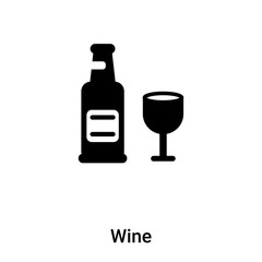 Wine icon vector isolated on white background, logo concept of Wine sign on transparent background, black filled symbol