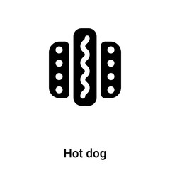 Hot dog icon vector isolated on white background, logo concept of Hot dog sign on transparent background, black filled symbol
