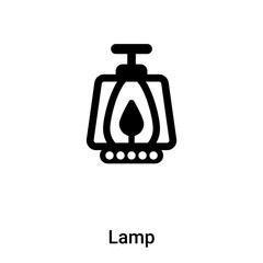 Lamp icon vector isolated on white background, logo concept of Lamp sign on transparent background, black filled symbol
