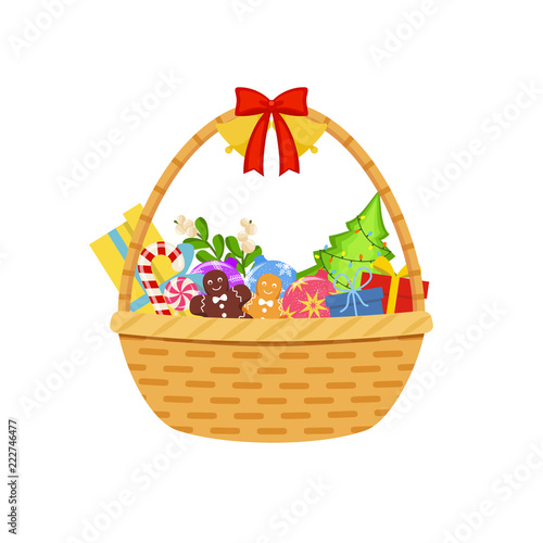 "Christmas basket. Vector" Stock image and royaltyfree vector files on