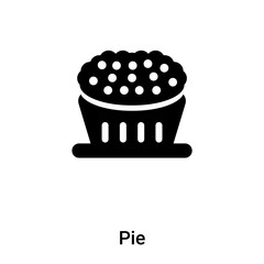 Pie icon vector isolated on white background, logo concept of Pie sign on transparent background, black filled symbol