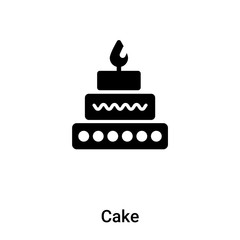 Cake icon vector isolated on white background, logo concept of Cake sign on transparent background, black filled symbol