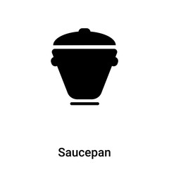 Saucepan icon vector isolated on white background, logo concept of Saucepan sign on transparent background, black filled symbol