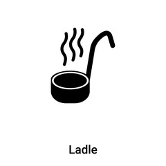 Ladle icon vector isolated on white background, logo concept of Ladle sign on transparent background, black filled symbol