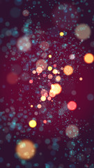 Flying Particles on Red Background