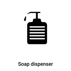 Soap dispenser icon vector isolated on white background, logo concept of Soap dispenser sign on transparent background, black filled symbol