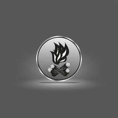 Bonfire. Vector icon. Black and white image