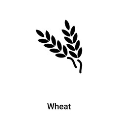 Wheat icon vector isolated on white background, logo concept of Wheat sign on transparent background, black filled symbol