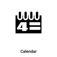Calendar icon vector isolated on white background, logo concept of Calendar sign on transparent background, black filled symbol