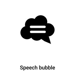 Speech bubble icon vector isolated on white background, logo concept of Speech bubble sign on transparent background, black filled symbol