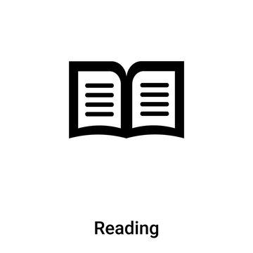 Reading icon vector isolated on white background, logo concept of Reading sign on transparent background, black filled symbol