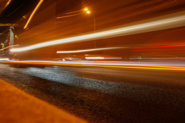 Bokeh motorway at night as an abstract background