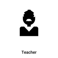 Teacher icon vector isolated on white background, logo concept of Teacher sign on transparent background, black filled symbol