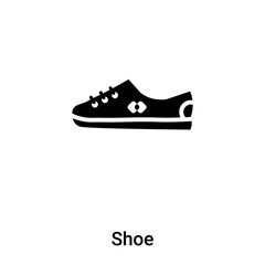 Shoe icon vector isolated on white background, logo concept of Shoe sign on transparent background, black filled symbol