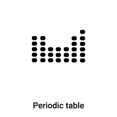 Periodic table icon vector isolated on white background, logo concept of Periodic table sign on transparent background, black filled symbol