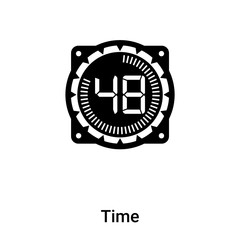 Time icon vector isolated on white background, logo concept of Time sign on transparent background, black filled symbol